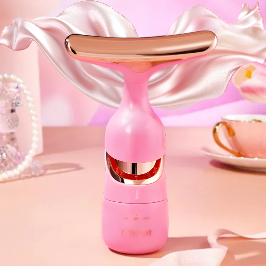 Gushiyuta Masajeador Facial y Cuello - Reafirma la Piel, Reduce Arrugas y Devuelve Firmeza y Luminosidad al Rostro