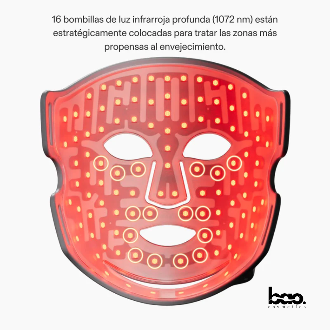 BaoCosmetics® Máscara LED Facial para Piel Terapia Luz Infrarroja
