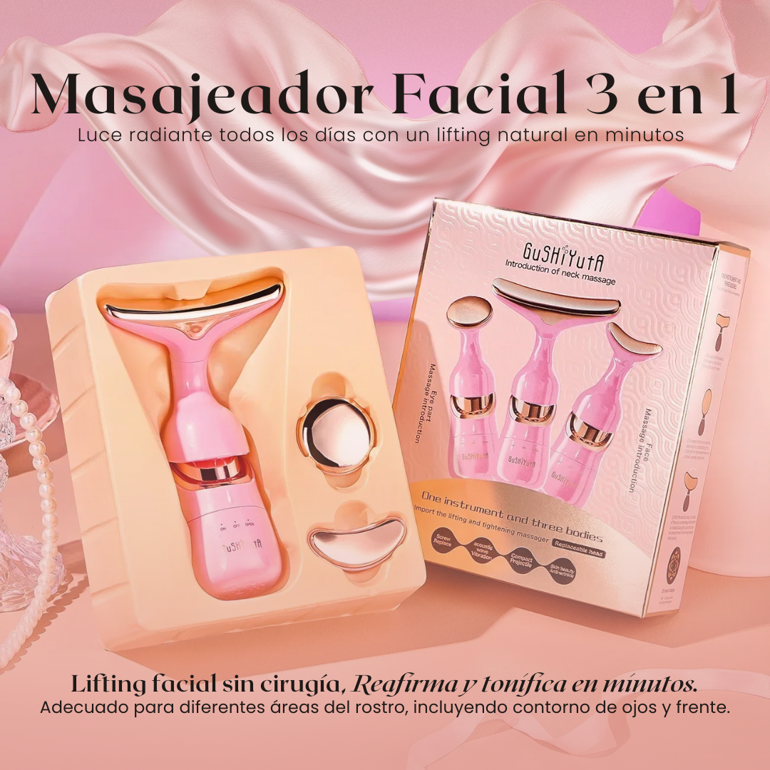Massaggiatore per viso e collo Gushiyuta: rassoda la pelle, riduce le rughe e restituisce compattezza e luminosità al viso