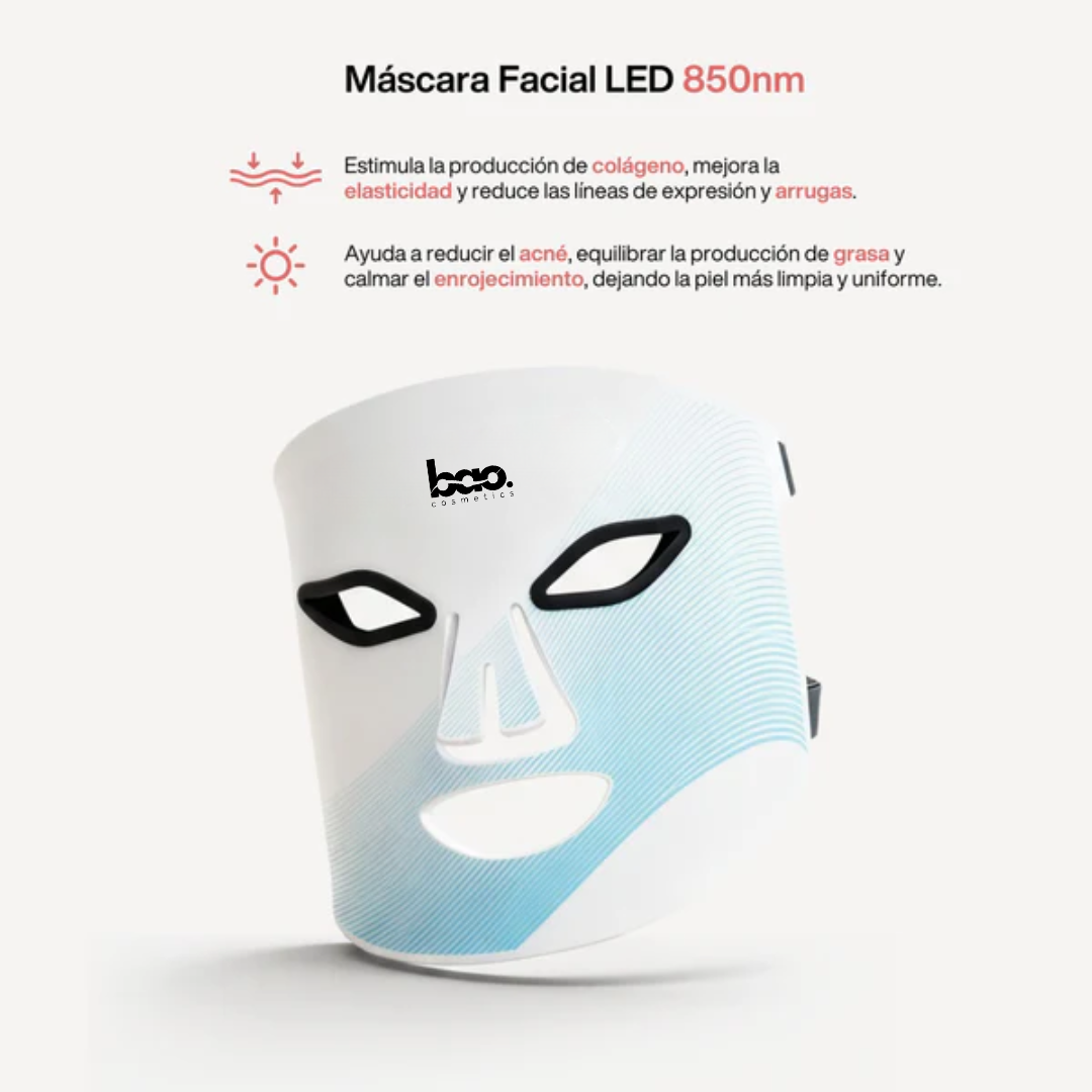 BaoCosmetics® Máscara LED Facial para Piel Terapia Luz Infrarroja