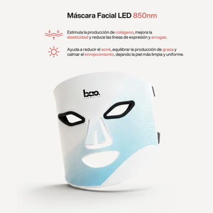 BaoCosmetics® Máscara LED Facial para Piel Terapia Luz Infrarroja