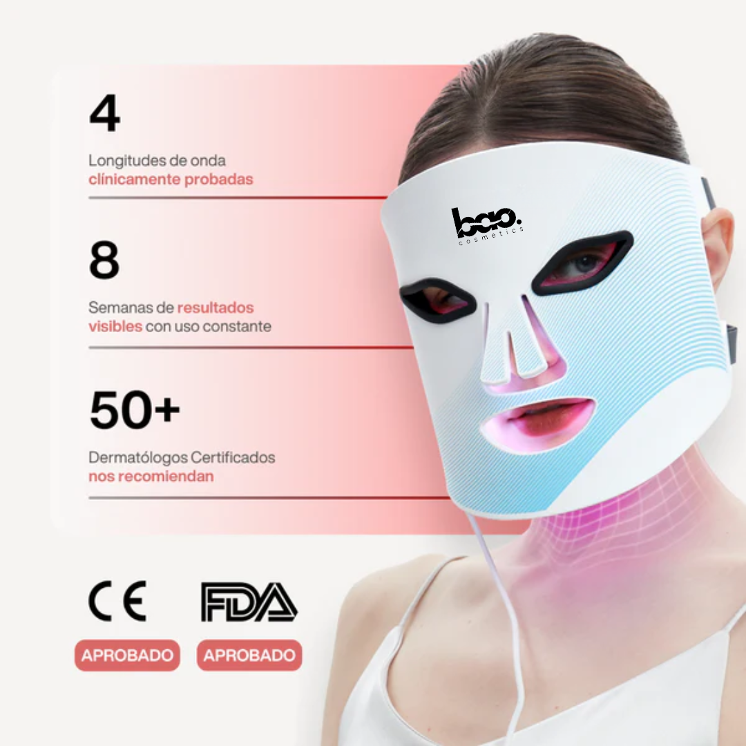 BaoCosmetics® Máscara LED Facial para Piel Terapia Luz Infrarroja