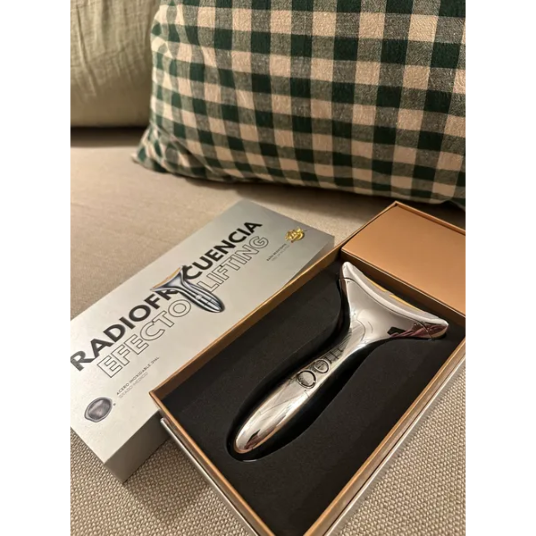 RadioFrecuencia Lifting Oro 24K Facial y Cuello - Reafirma la Piel, Reduce Arrugas y Devuelve Firmeza y Luminosidad al Rostro