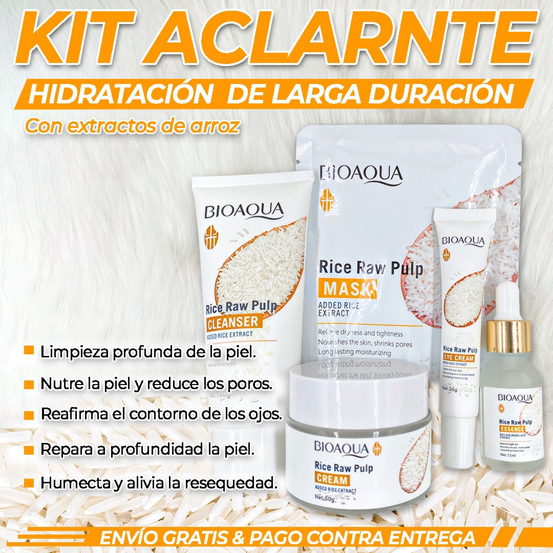 Kit Rutina Facial Oriental de Arroz | Tratamiento Facial Anti Edad y Aclarante BIOAQUA de Bao Cosmetics™